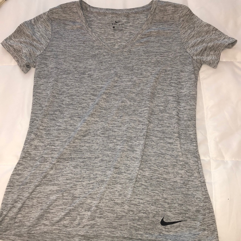 NIKE dri-fit gray v neck